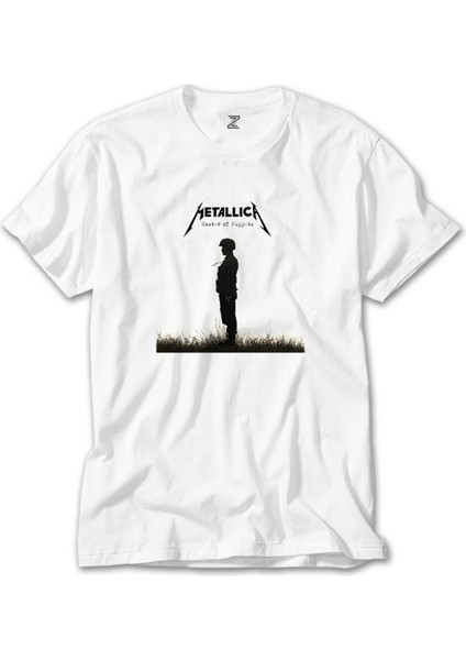 Metallica Master Of Puppets Metal Soldier Beyaz Tişört