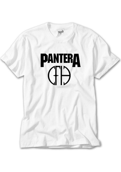 Pantera Logo And Figure Beyaz Tişört