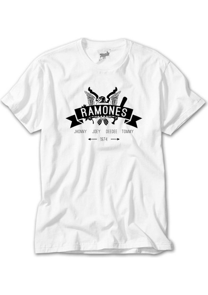 Ramones 1974 Beyaz Tişört