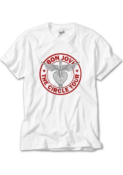 Bon Jovi The Circle Tour Beyaz Tişört
