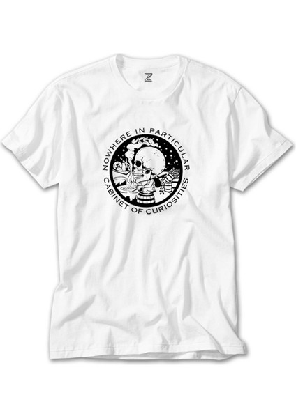 Cabinet Of Curiosities Black Skull Beyaz Tişört