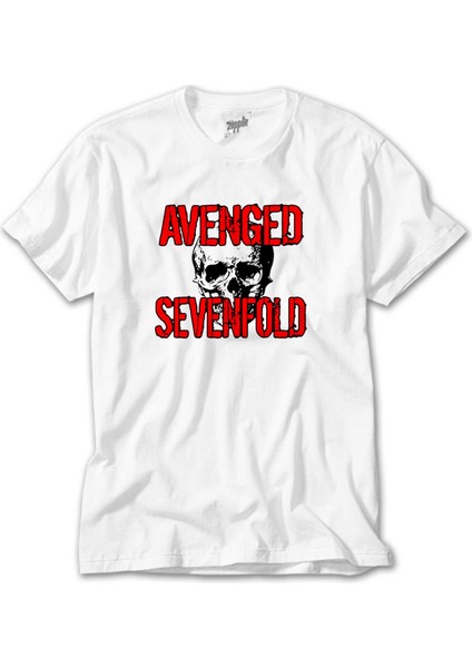 Avenged Sevenfold Skull Beyaz Tişört