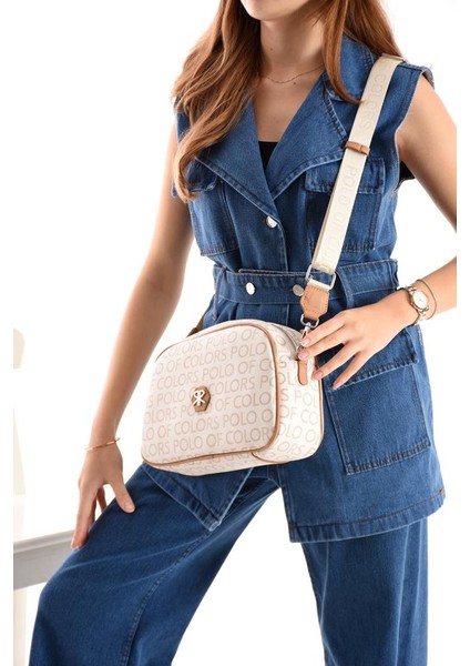 Impolo Holly Kremkamelempirme Baskı Kadın Spor Çapraz Ve Omuz Çantası 20x28 Ebatında fiyatları
