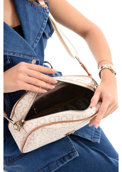 Impolo Holly Kremkamelempirme Baskı Kadın Spor Çapraz Ve Omuz Çantası 20x28 Ebatında modelleri