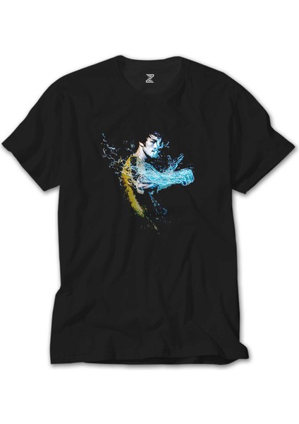 Bruce Lee Splash The Water Siyah Tişört
