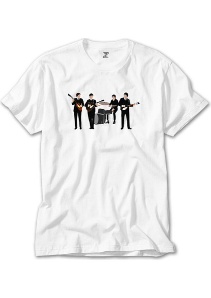 The Beatles Vintage Line Up Beyaz Tişört
