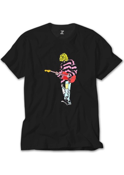 Nirvana Kurt Cobain Siluet Siyah Tişört