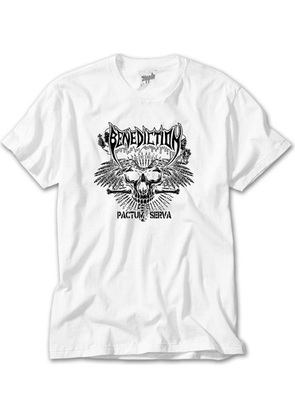 Benediction Pactum Serva Beyaz Tişört