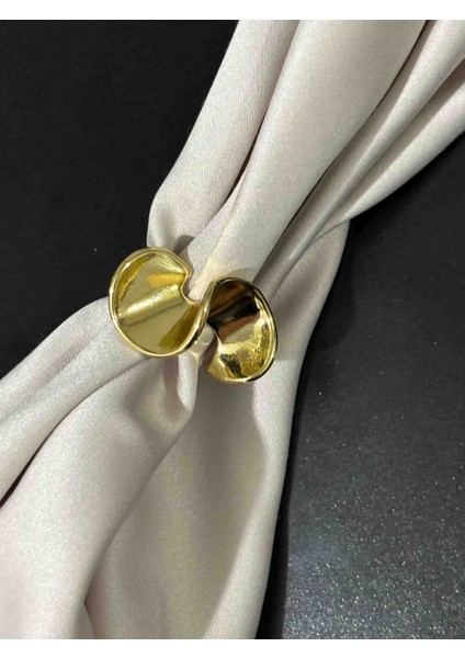 Kıvrım Model Gold Ayarlanabilir Yüzük