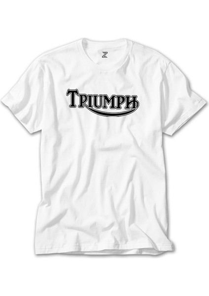 Triumph Motorcycles Logo Beyaz Tişört
