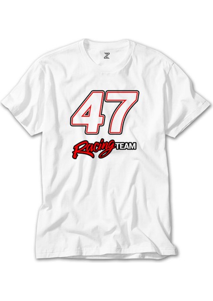 Moto 47 Racing Team Beyaz Tişört