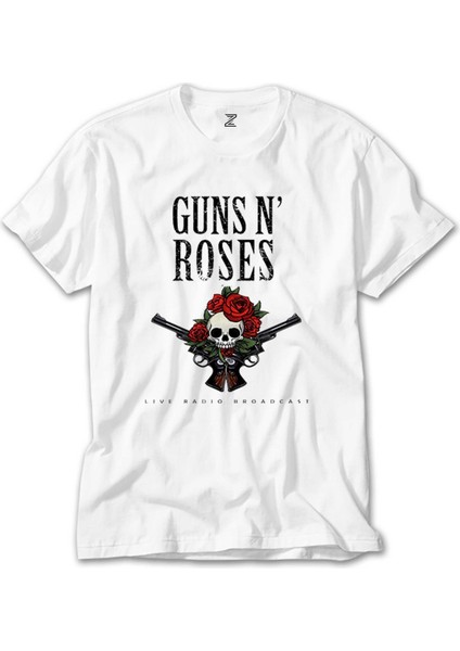 Guns N Roses Live Radio Broadcast Beyaz Tişört