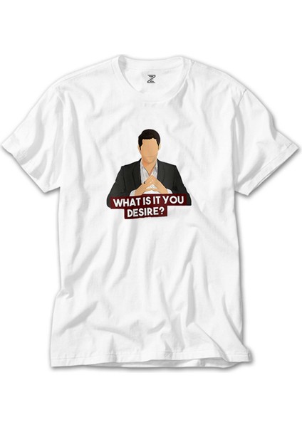 Lucifer What Is Your Desire Beyaz Tişört
