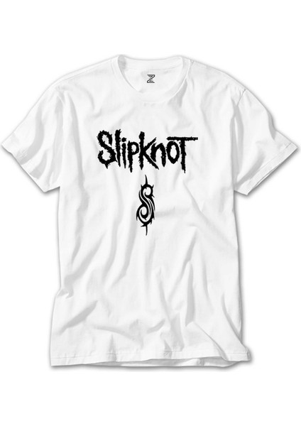 Slipknot Logo Text Beyaz Tişört