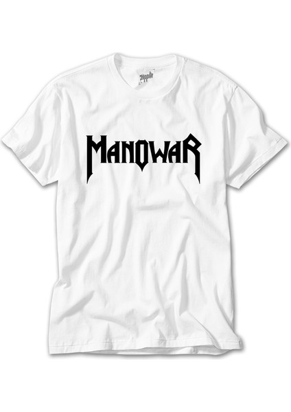 Manowar Logo Classic Beyaz Tişört