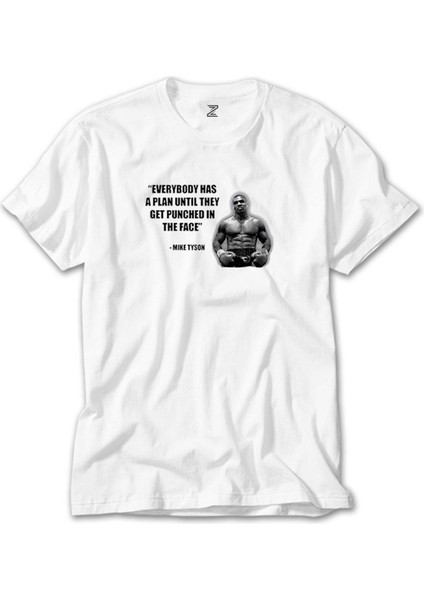Mike Tyson Fighter Quote Beyaz Tişört