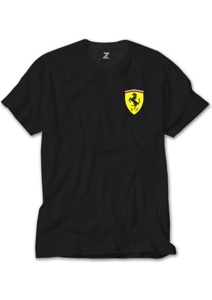 Ferrari Logo Siyah Tişört