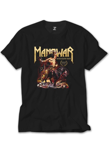 Manowar Into Glory Ride Siyah Tişört