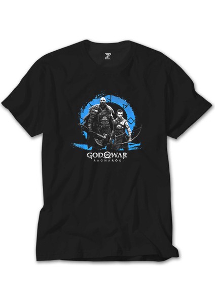 God Of War Ragnarok Kratos Atreus Logo Siyah Tişört