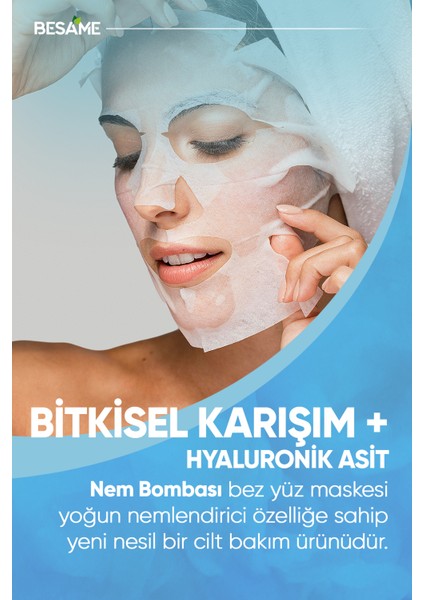 Bitkisel Karışım Herbal Mixture Nem Bombası Kağıt Yüz Maskesi 10'lu Paket