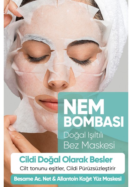 Ac.net & Allantoin Nem Bombası Kağıt Yüz Maskesi 10'lu Paket