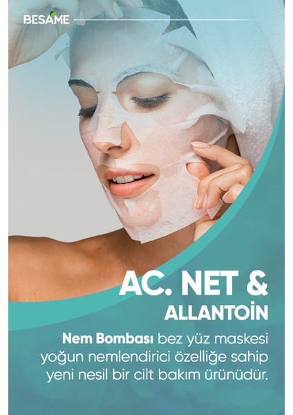 Ac.net & Allantoin Nem Bombası Kağıt Yüz Maskesi 10'lu Paket