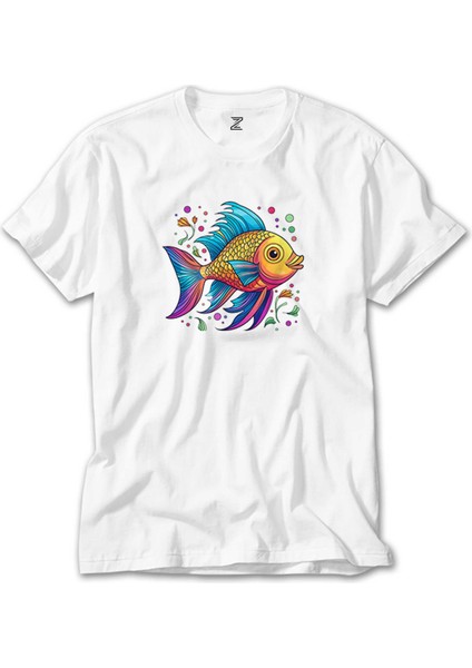 Colorful Fish Beyaz Tişört
