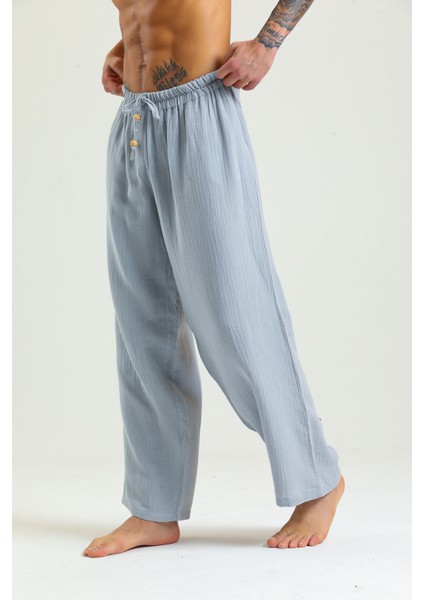 de Sole Raphael Pants Açık Mavi Müslin bol pantolon