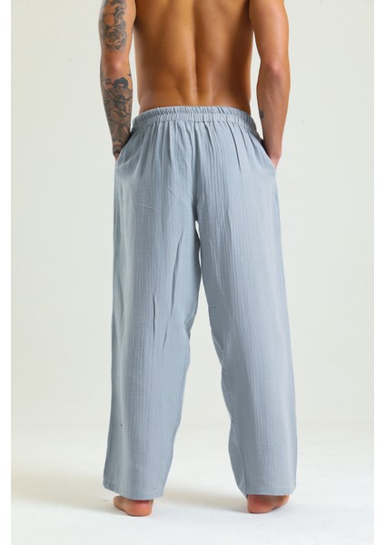 de Sole Raphael Pants Açık Mavi Müslin bol pantolon