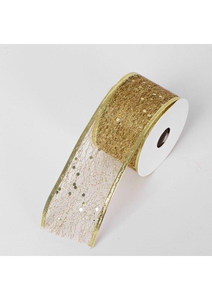 Yılbaşı Temalı Simli Altın Kurdela 5cmx2,7m