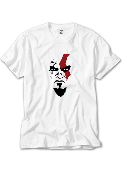 God Of War Kratos Face Beyaz Tişört