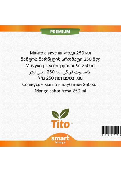 Premium Mango Çilek Aroması 250 ml fiyatları