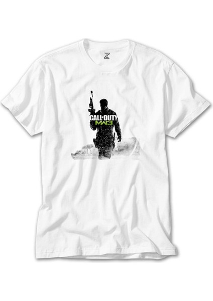 Call Of Duty Silhouette M3 Beyaz Tişört
