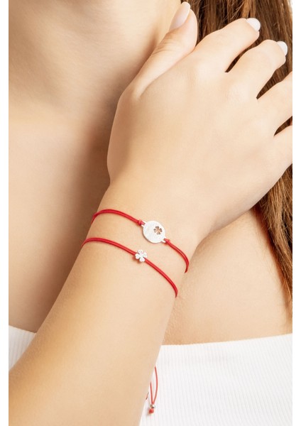 Yonca 18 Ayar Beyaz Altın Kaplama Gümüş Arkadaş Bilekliği indirimleri