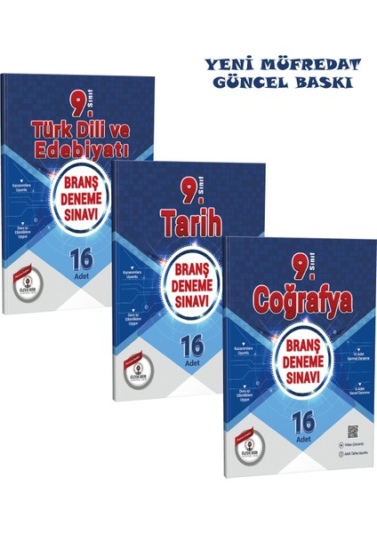 9.sınıf Güncel Müfredat Sözel Branş Deneme Seti (Edebiyat, Tarih, Coğrafya)