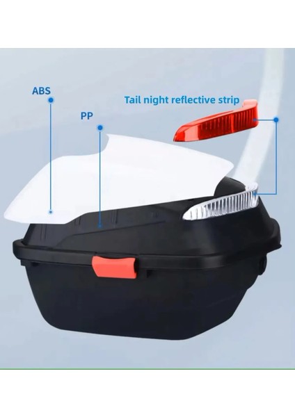 Cornier Motosiklet Arka Çanta Parlak Beyaz 33LT modelleri