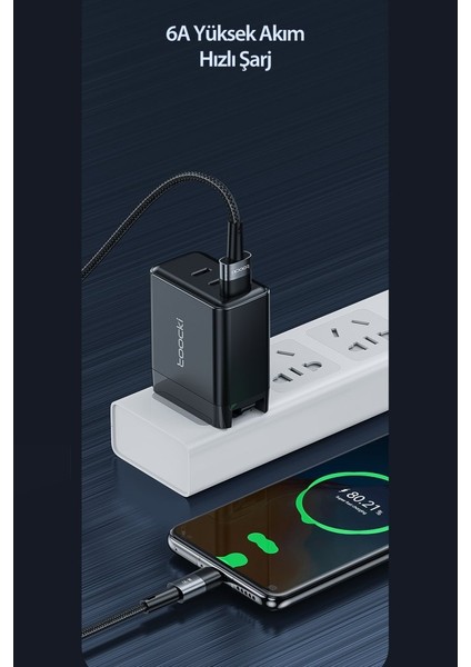 66W Hasırlı USB To Type-C Pd Hızlı Şarj Kablosu 1metre modelleri