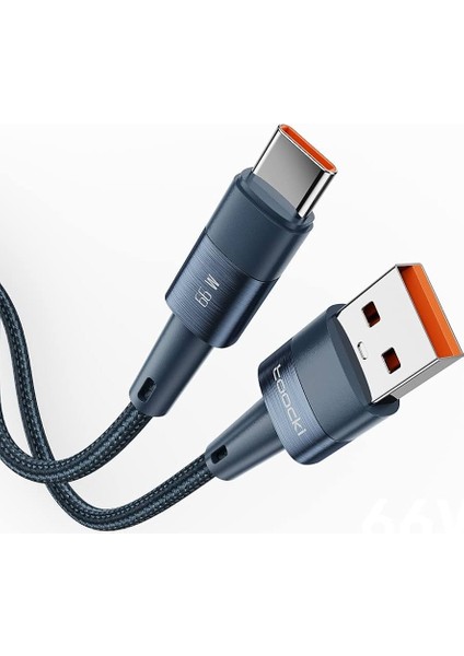 66W Hasırlı USB To Type-C Pd Hızlı Şarj Kablosu 1metre