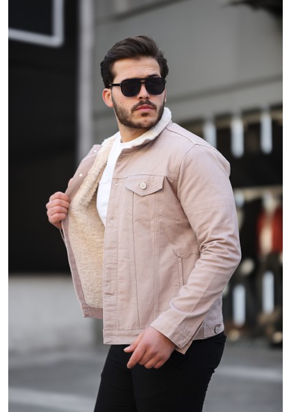 Erkek Içi Kürklü Kot Ceket