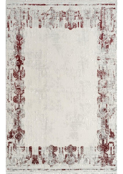 Kim Royal KC02A Krem Bordo Akrilik Yumuşak Dokulu Modern Eskitme Halı