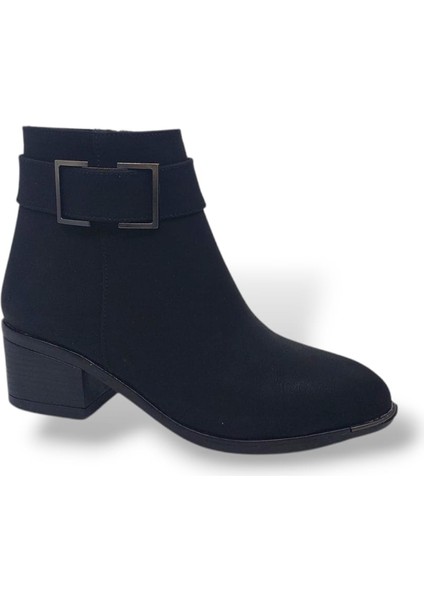 517 Kadın Siyah Tokalı Fermuarlı Bot fiyatları