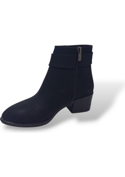 517 Kadın Siyah Tokalı Fermuarlı Bot modelleri