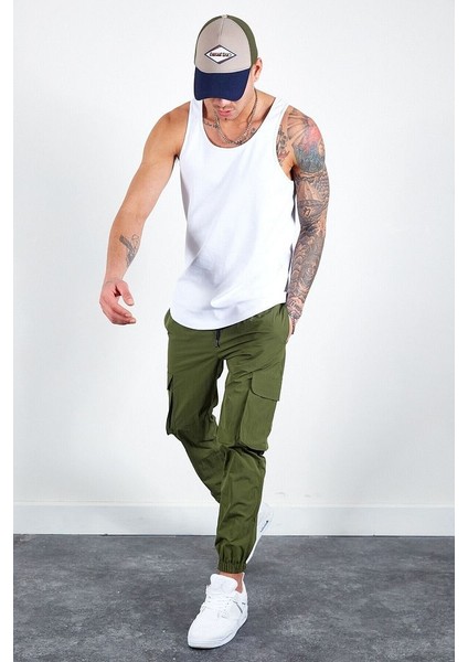 Erkek Beli Lastikli Slim Fit Paraşüt Jogger Pantolon