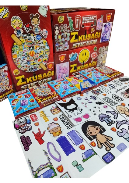 40 Minik Kutu Z Kuşağı Sticker Birbirinden Eğlenceli Yapışkanlı Sticker Modelleri Hepsi Bu Kutularda Oyun Kağıtları