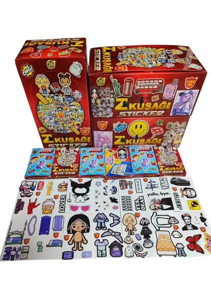 40 Minik Kutu Z Kuşağı Sticker Birbirinden Eğlenceli Yapışkanlı Sticker Modelleri Hepsi Bu Kutularda Oyun Kağıtları