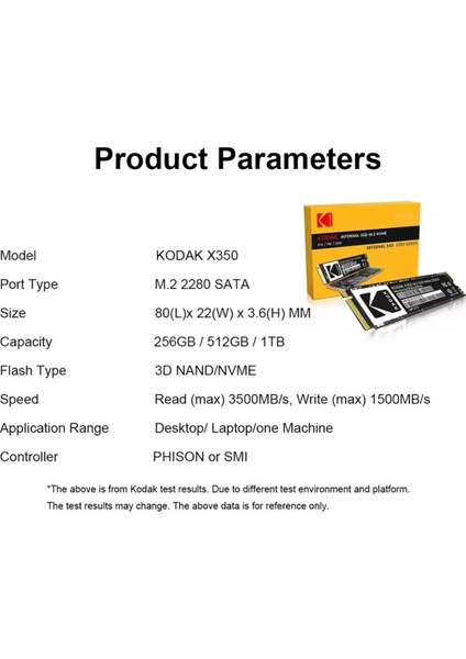 512Gb. X350 Ssd M.2 2280 Nvme PCLe Gen 3.0x4 Yüksek Hızlı 2500MBs.