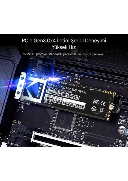 512Gb. X350 Ssd M.2 2280 Nvme PCLe Gen 3.0x4 Yüksek Hızlı 2500MBs.