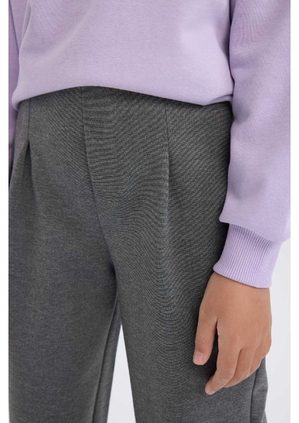 Kız Çocuk Baskılı Beli Paçası Lastikli Jogger Eşofman Altı D9170A824AU