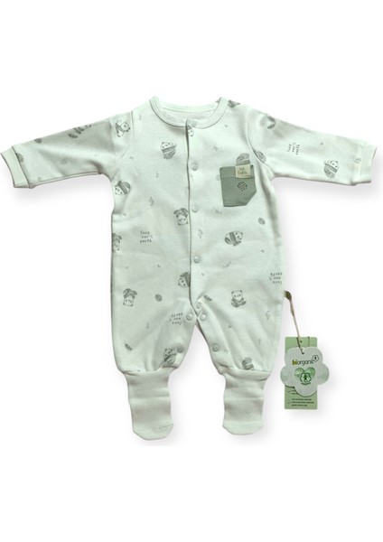 Love Our Earth Romper Wıth Feet Green