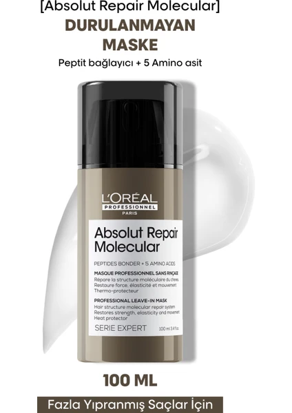 L'Oréal Professionnel Serie Expert Absolut Repair Molecular Durulanmayan Saç Bakım Maskesi 100ml